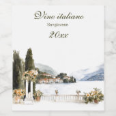 Mooie Italiaans Meer van Como uitzicht Wijn Etiket (Enkel label)