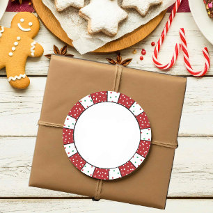 Mooie Italiaanse Cookie Swap, Streeprand, Blanco Ronde Sticker