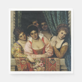 Mooie Italiaanse dames op een balkon Servet