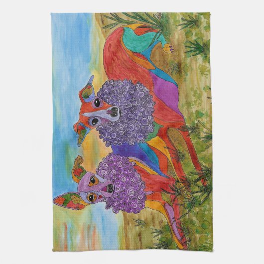 Mooie Italiaanse Greyhound keukenhanddoek (Verticaal)