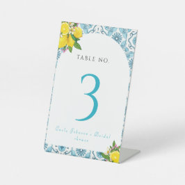 Mooie Italiaanse tegel en limoen vrijgezellenfeest Reclamebord Met Voetstuk