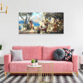 Mooie Italiaanse vrouw dansen tussen zwaarden Canvas Afdruk (Insitu (Woonkamer))