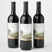 Mooie Italiaanse Wijngaard Wijnstok   Wijn Etiket (Flessen)