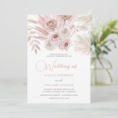 Mooie ivoor- en mosterd-Roos Bohemen-bruiloft Kaart (Staand voorkant)