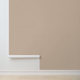 Mooie ivoorwitte stippen op beige behang