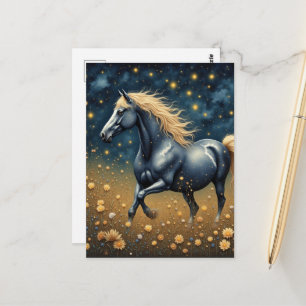 Mooie Jaar van het Paard in de weide Briefkaart