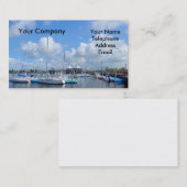 Mooie jachthaven met zeilschepen visitekaartje (Voorkant / Achterkant)