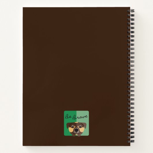 Mooie jachthond Wees dapper met potlood op groen Notitieboek (Achterkant)