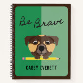 Mooie jachthond Wees dapper met potlood op groen Notitieboek (Voorkant)