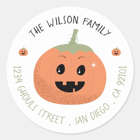Mooie Jack-O-Lantern Halloween-envelopafsluitingen Ronde Sticker (Voorkant)