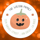 Mooie Jack-O-Lantern Halloween-envelopafsluitingen Ronde Sticker