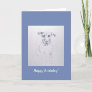 Mooie Jack Russell-hond potloodtekening Kaart