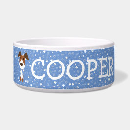 Mooie Jack Russell Terrier-hond Aanpasbare naam Voerbakje
