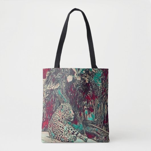 Mooie Jaguar Oerwoud Cat Tote Bag (Voorkant)
