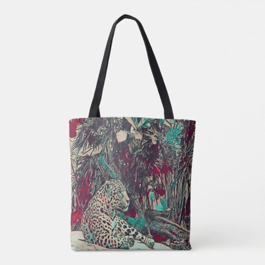 Mooie Jaguar Oerwoud Cat Tote Bag (Achterkant)