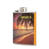 Mooie Jamaica zonsondergang Heupfles (Links)