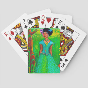 Mooie Jamaicaanse vrouw Pokerkaarten