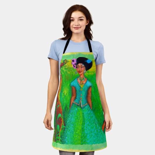 Mooie Jamaicaanse vrouw Schort (Gedragen)