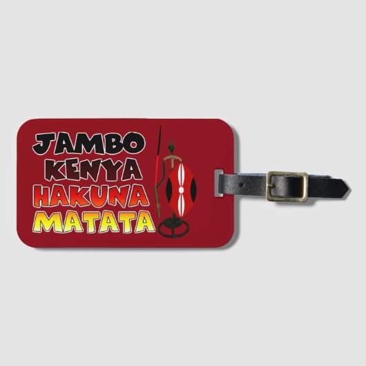 Mooie Jambo Kenia Hakuna Matata Mooie kunst Bagagelabel (Voorkant (horizontaal))
