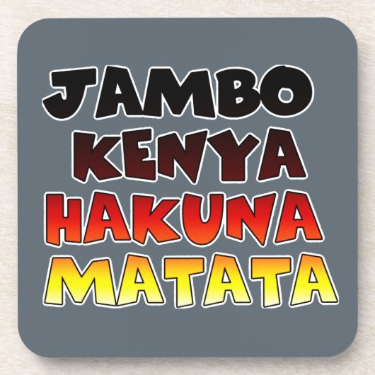 Mooie Jambo Kenia Hakuna Matata Mooie kunst Bier Onderzetter (Voorkant)