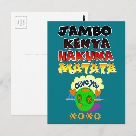 Mooie Jambo Kenia Hakuna Matata Mooie kunst Briefkaart (Voorkant / Achterkant)