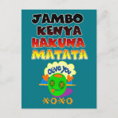 Mooie Jambo Kenia Hakuna Matata Mooie kunst Briefkaart (Voorkant)
