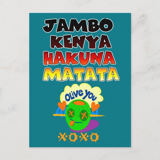 Mooie Jambo Kenia Hakuna Matata Mooie kunst Briefkaart (Voorkant)