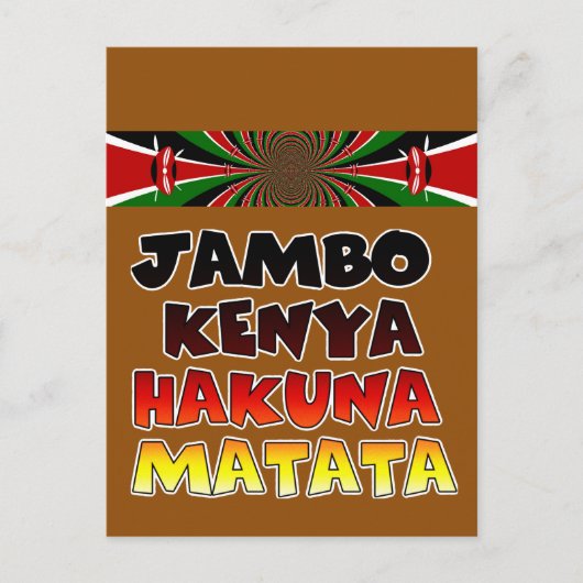 Mooie Jambo Kenia Hakuna Matata Mooie kunst Briefkaart (Voorkant)