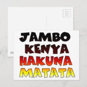 Mooie Jambo Kenia Hakuna Matata Mooie kunst Briefkaart (Voorkant / Achterkant)