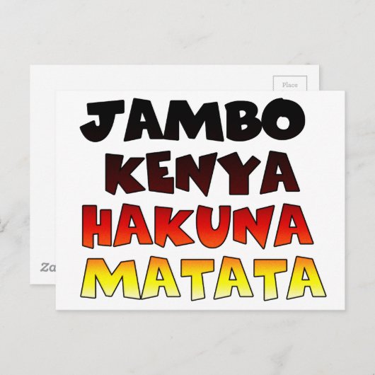 Mooie Jambo Kenia Hakuna Matata Mooie kunst Briefkaart (Voorkant / Achterkant)