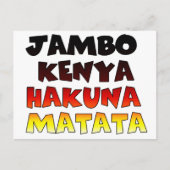 Mooie Jambo Kenia Hakuna Matata Mooie kunst Briefkaart (Voorkant)