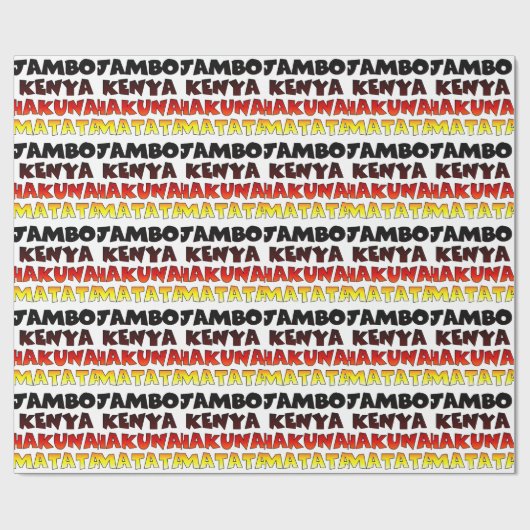 Mooie Jambo Kenia Hakuna Matata Mooie kunst Cadeaupapier (Vlak)