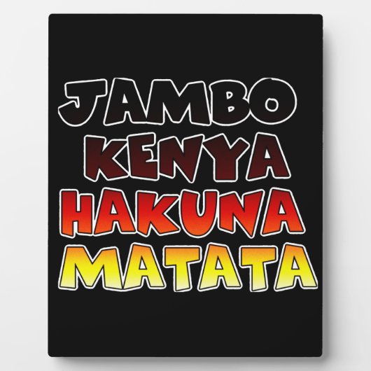 Mooie Jambo Kenia Hakuna Matata Mooie kunst Fotoplaat (Voorkant)