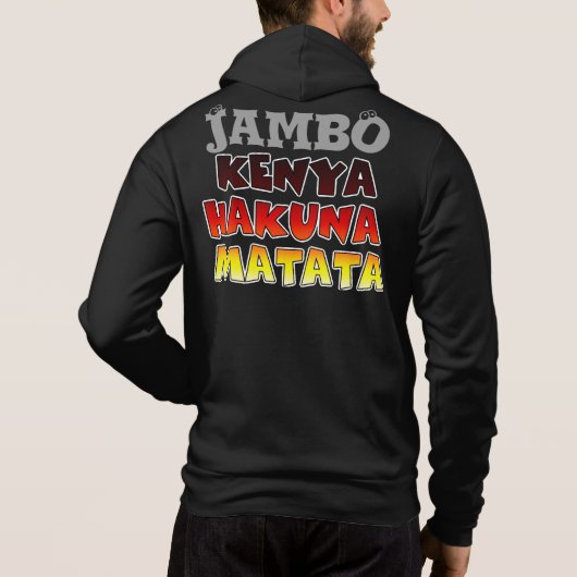 Mooie Jambo Kenia Hakuna Matata Mooie kunst Hoodie (Achterkant)