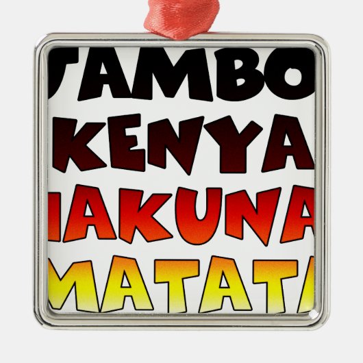 Mooie Jambo Kenia Hakuna Matata Mooie kunst Metalen Ornament (Voorkant)