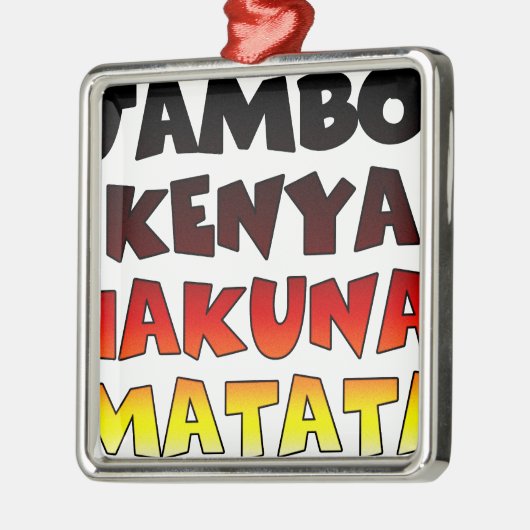 Mooie Jambo Kenia Hakuna Matata Mooie kunst Metalen Ornament (Links)