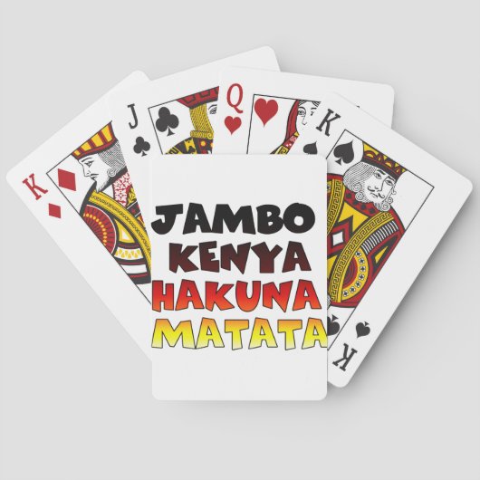 Mooie Jambo Kenia Hakuna Matata Mooie kunst Pokerkaarten (Achterkant)
