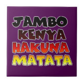 Mooie Jambo Kenia Hakuna Matata Mooie kunst Tegeltje (Voorkant)
