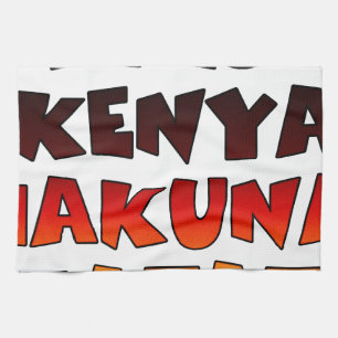 Mooie Jambo Kenia Hakuna Matata Mooie kunst Theedoek