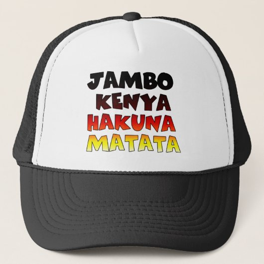 Mooie Jambo Kenia Hakuna Matata Mooie kunst Trucker Pet (Voorkant)