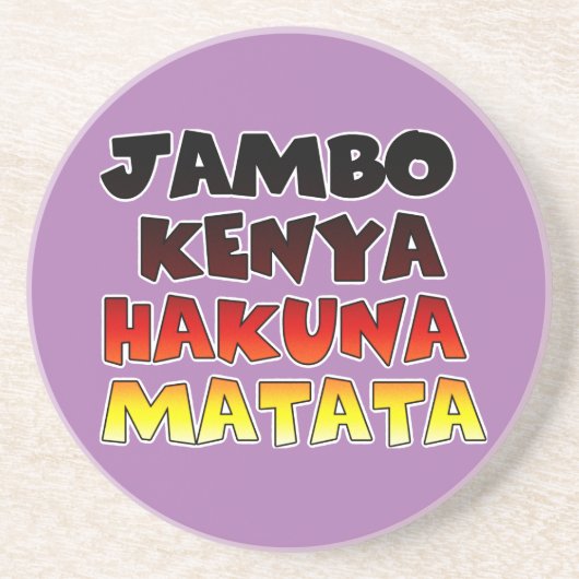 Mooie Jambo Kenia Hakuna Matata Mooie kunst Zandsteen Onderzetter (Voorkant)