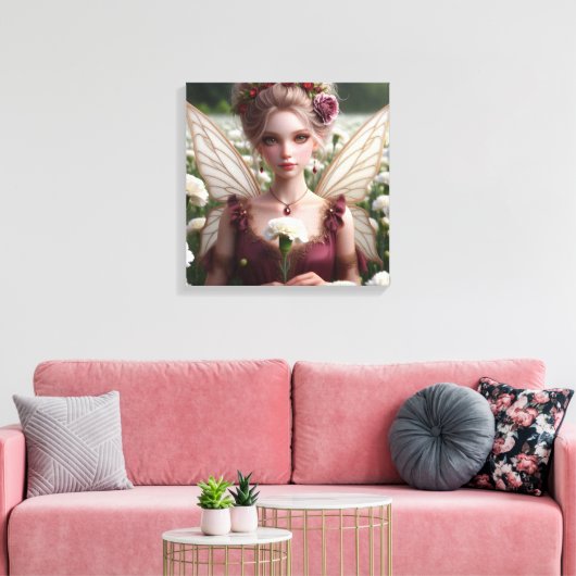 Mooie januari Fairy in Anjers Canvas Afdruk (Insitu (Woonkamer))