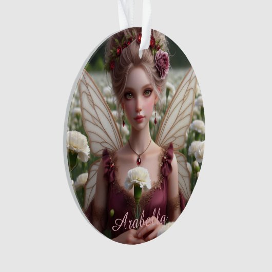 Mooie januari Fairy in Anjers Ornament (voorkant)