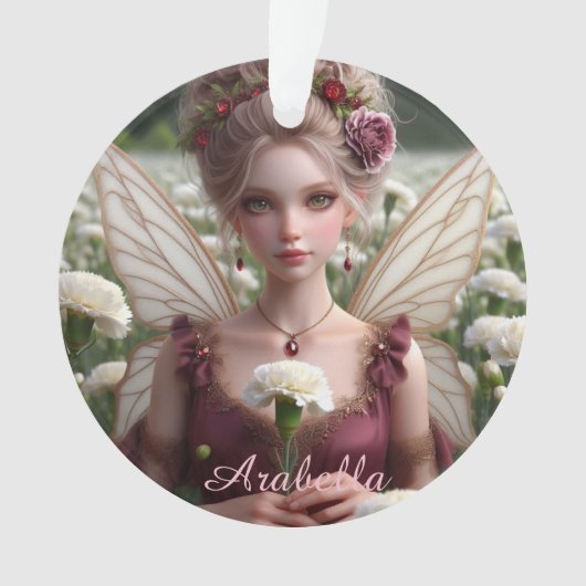 Mooie januari Fairy in Anjers Ornament (voorkant)