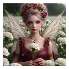 Mooie januari Fairy in Anjers Perfect Poster