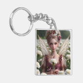 Mooie januari Fairy in Anjers Sleutelhanger (Voorkant Links)