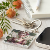 Mooie januari Fairy in Anjers Sleutelhanger (Voorkant Rechts)