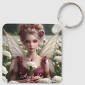 Mooie januari Fairy in Anjers Sleutelhanger (Achterkant)