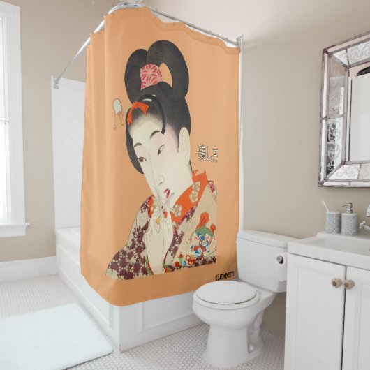 Mooie Japanner print 4 Toyohara Chikanobu Douchegordijn (In situ)