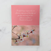 Mooie Japanse abrikozenbloemen Bedankkaart (Binnen)
